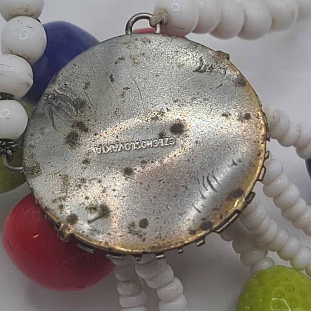 Vintage Glass Fruit Necklace Cluster‎ Signed Czech 15" - Picture 10 of 12